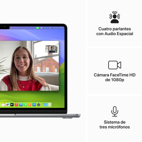MacBook Air 13" Chip M3 16GB 256GB 30W Gris espacial