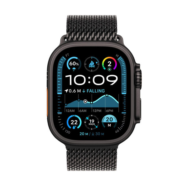 Apple Watch Ultra 2 49 mm Titanio Negro Milanese Loop Negro (Large)
