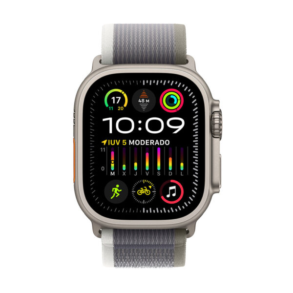 Apple Watch Ultra 2 49 mm Titanio Trail Loop Verde/Gris (S/M)