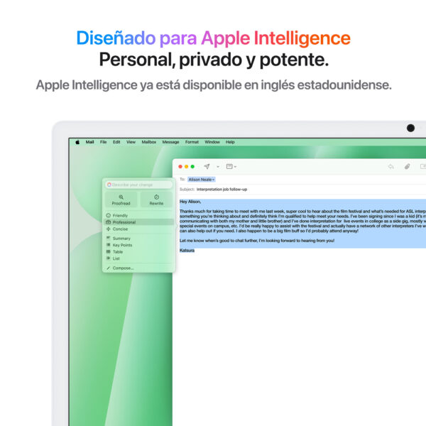 iMac 24" Chip M4 16GB 256GB GPU 8 N Verde